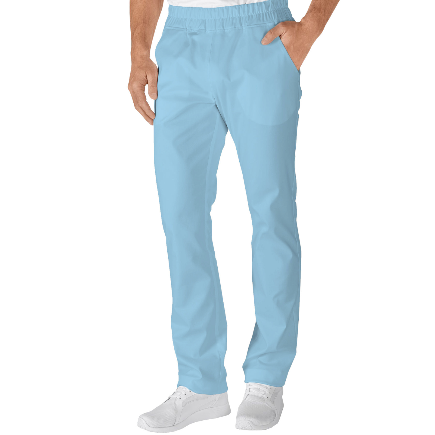 Men's trousers with two side pockets - color light blue, model MR