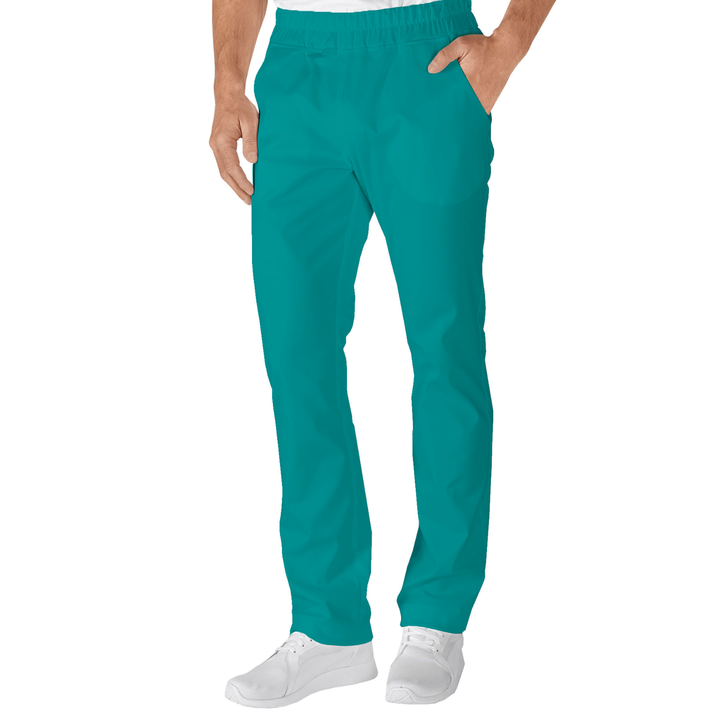 Men's trousers with two side pockets - color navy green, model MR