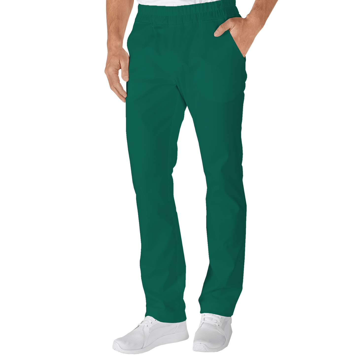 Men's trousers with two side pockets - color dark navy green, model MR