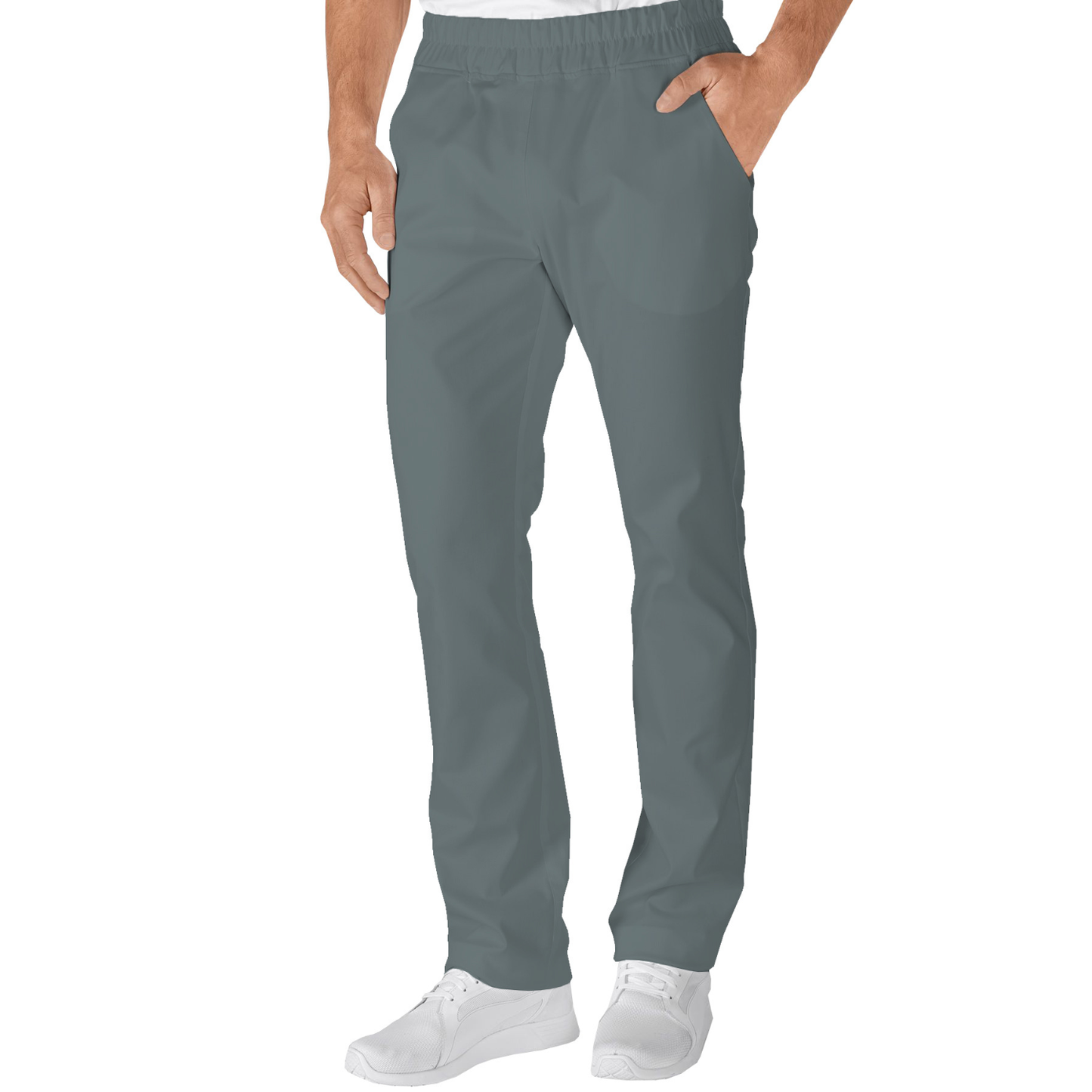 Men's trousers with two side pockets - color light gray, model MR