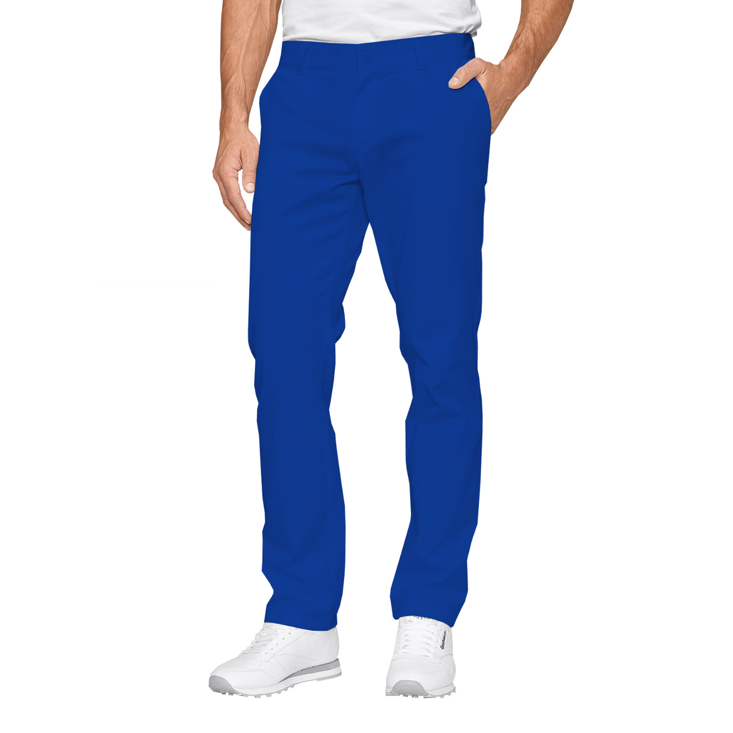 Men's formal trousers - royal blue, model MPOF