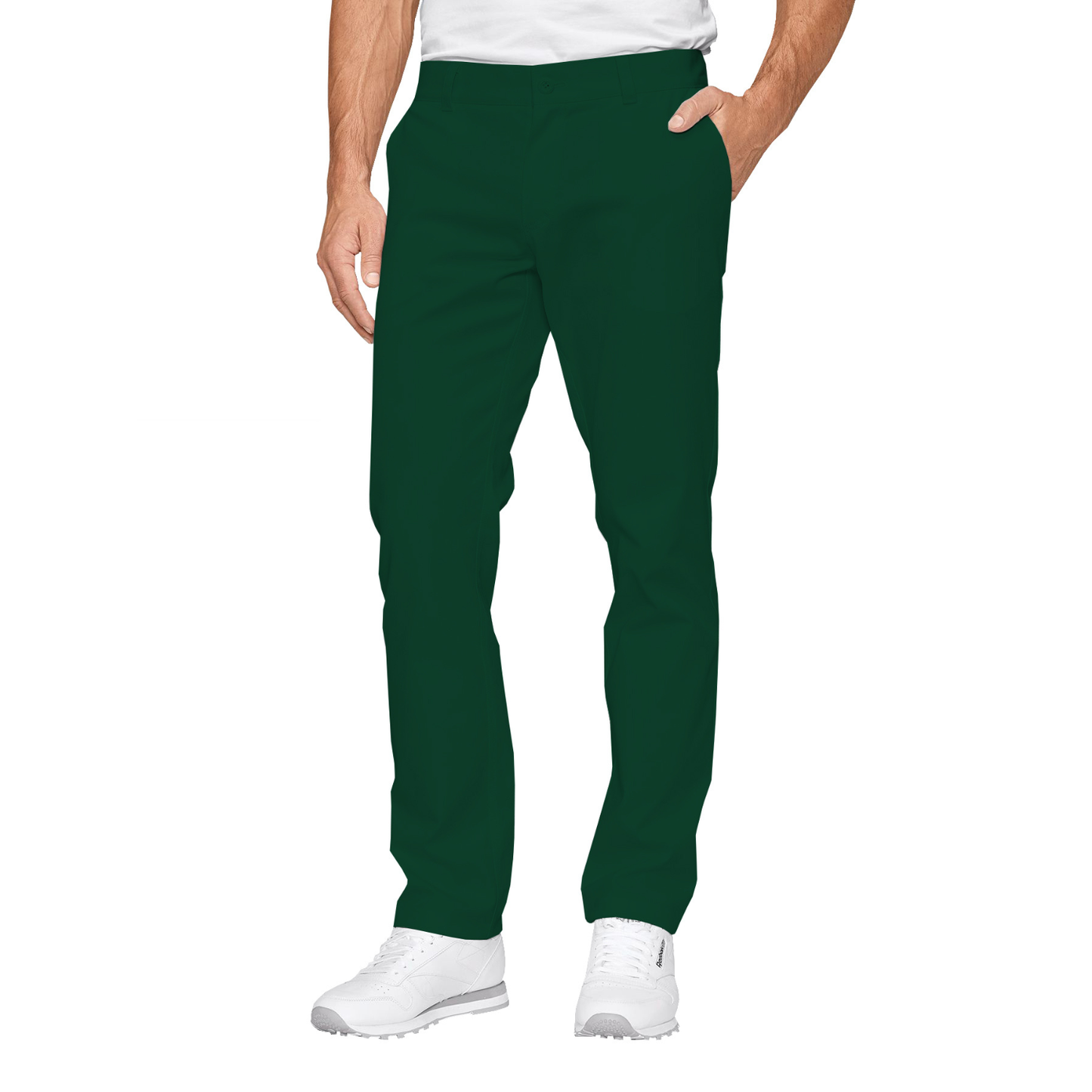 Men's formal trousers - color olive green, model MPOF