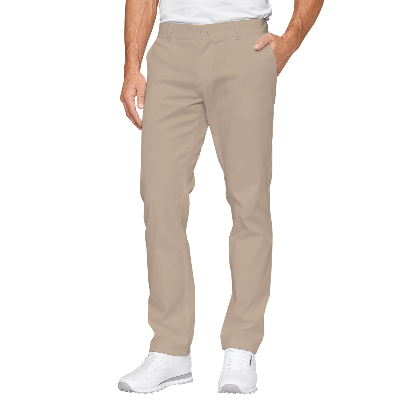 Men's formal trousers - beige color, model MPOF