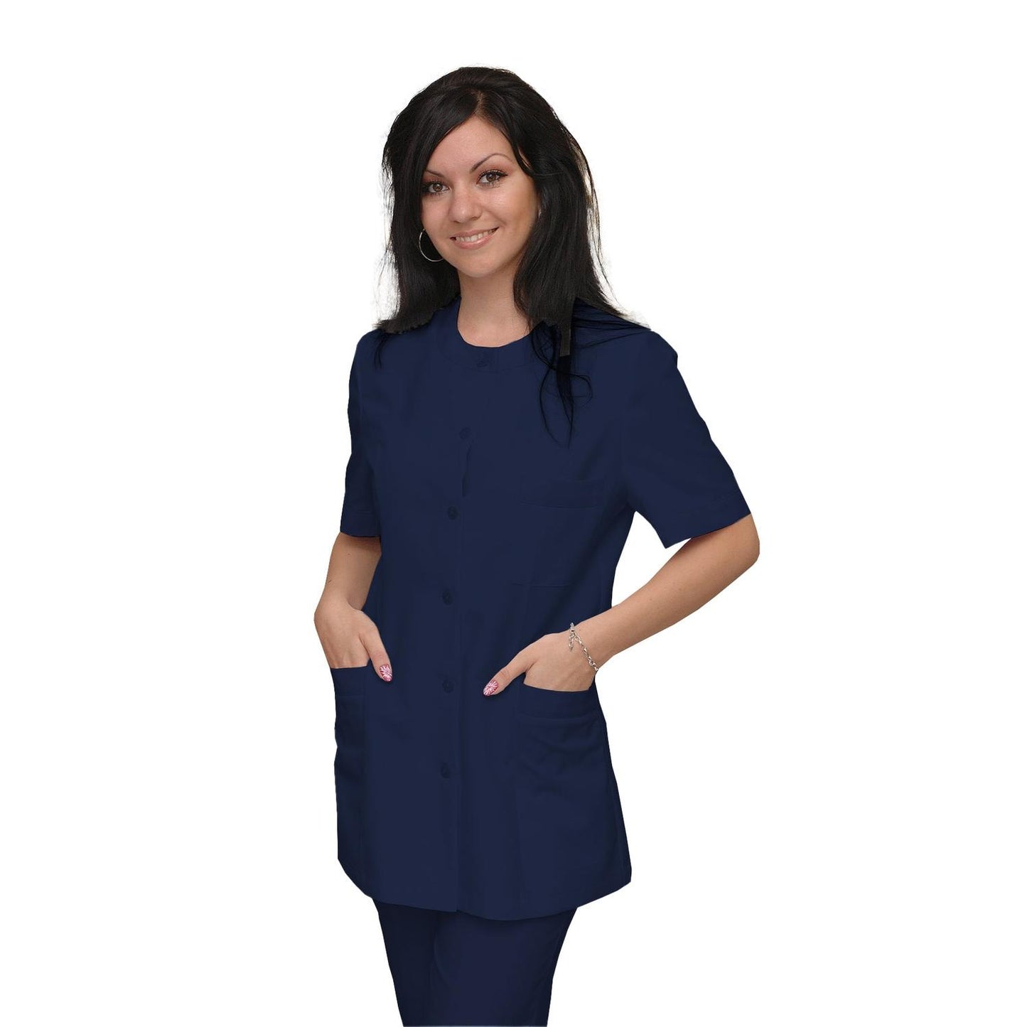 ПОРЪЧКА на дамска туника - цвят тъмносин , модел F222-2U – Медицински облекла Кали