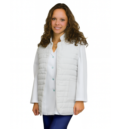 Chaleco unisex con cuello alto - color blanco, modelo FES008