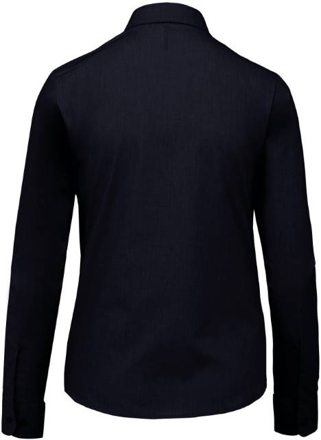 Women's poplin blouse with short sleeves -dark blue color