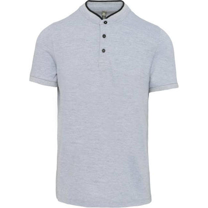 Men's polo shirt with stand-up collar - color gray-black