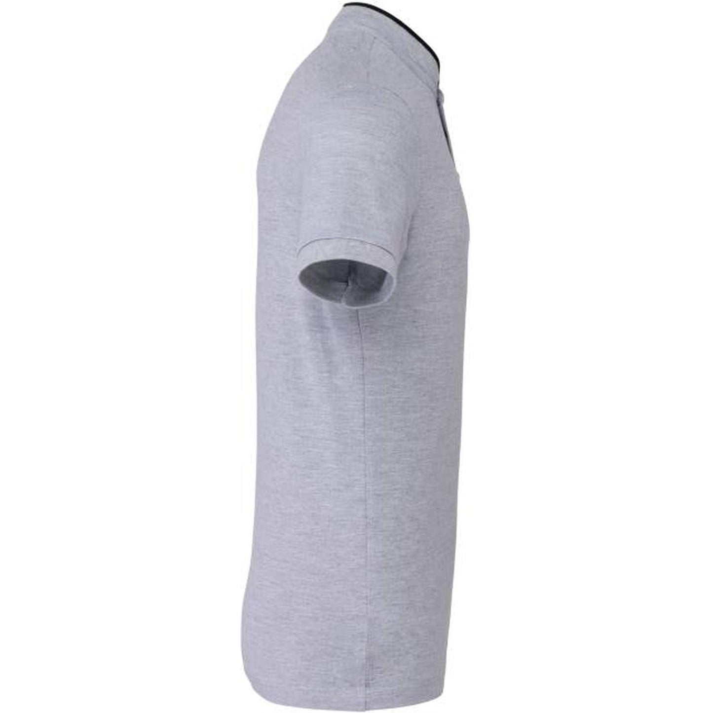 Men's polo shirt with stand-up collar - color gray-black