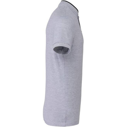 Men's polo shirt with stand-up collar - color gray-black