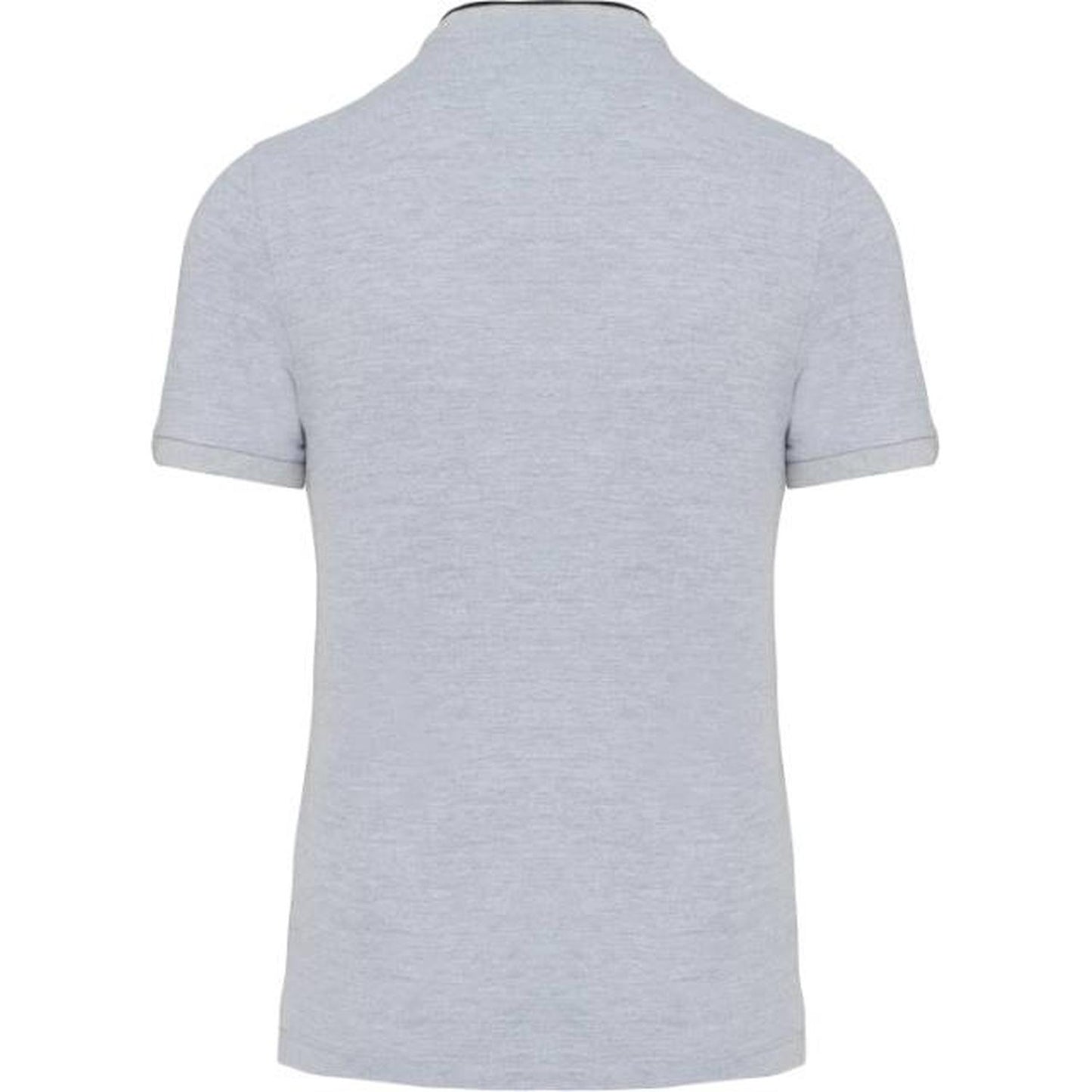 Men's polo shirt with stand-up collar - color gray-black