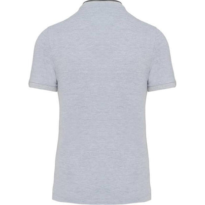 Men's polo shirt with stand-up collar - color gray-black