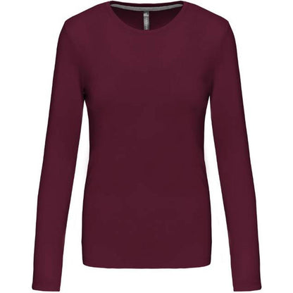 Women's long sleeve blouse - wine color
