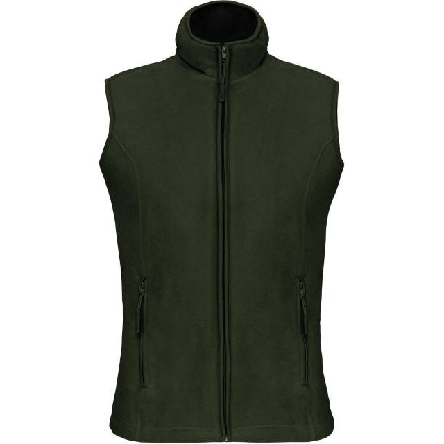 Women's fleece vest - color olive green