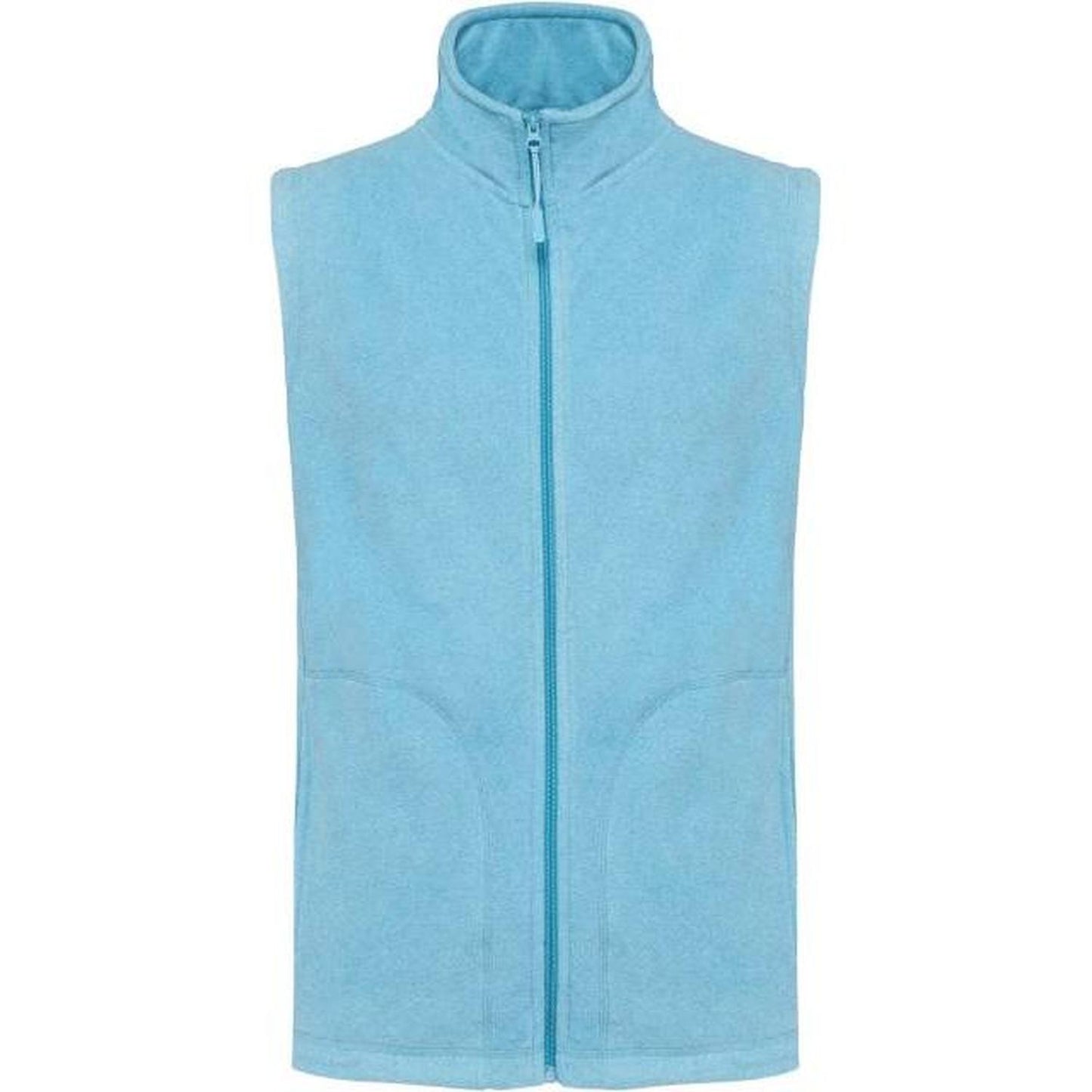 Men's fleece vest - sky blue melange color