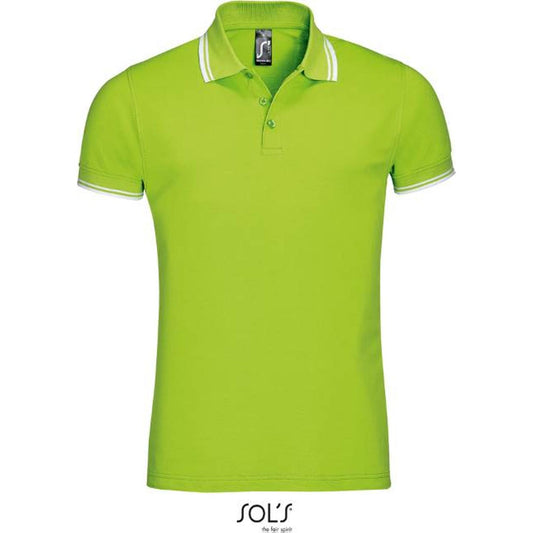 Men's polo shirt - lime-white, Sol's