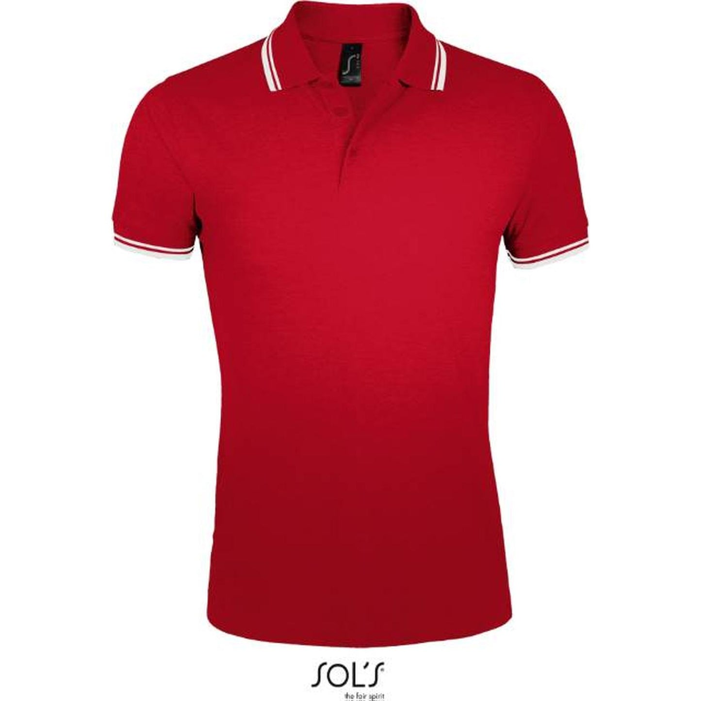 Men's polo shirt - red-white color, Sol's