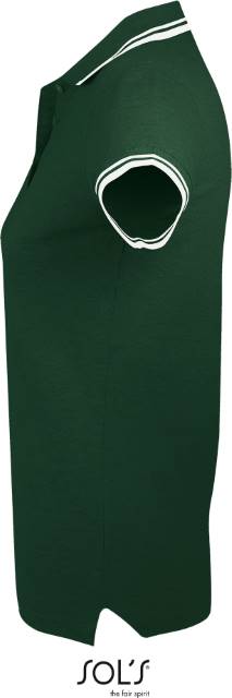 Women's polo shirt - forest green-white, Sol's
