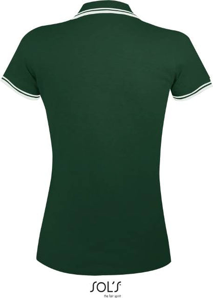 Women's polo shirt - forest green-white, Sol's