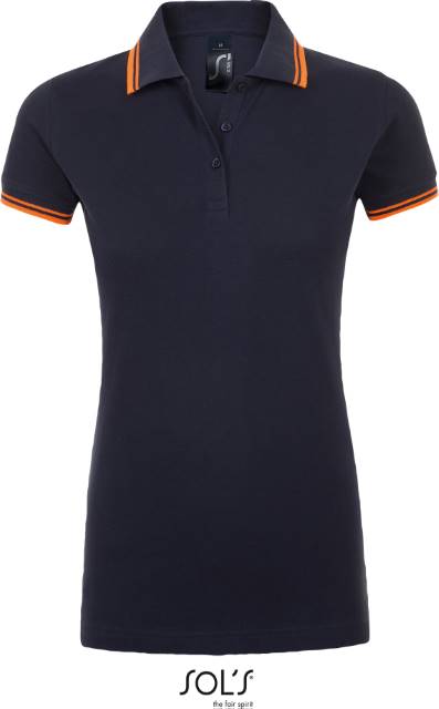 Women's polo shirt - navy blue-orange, Sol's