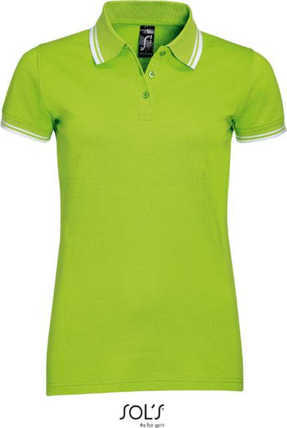 Women's polo shirt - lime-white, Sol's