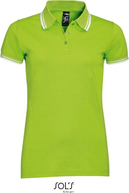 Women's polo shirt - lime-white, Sol's