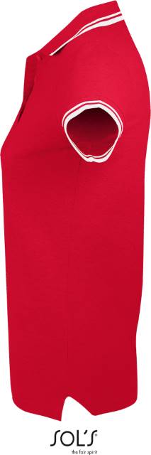 Women's polo shirt - red-white, Sol's