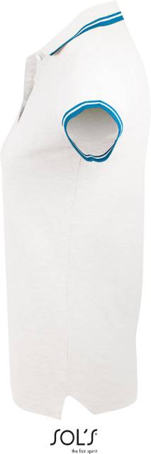 Women's polo shirt - white-navy blue, Sol's