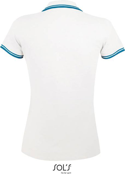 Women's polo shirt - white-navy blue, Sol's