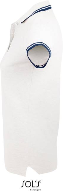 Women's polo shirt - color white-navy blue