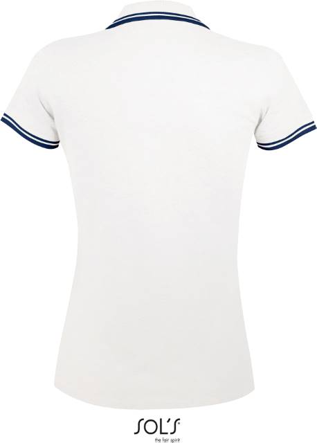 Women's polo shirt - color white-navy blue