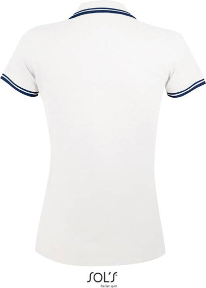 Women's polo shirt - color white-navy blue