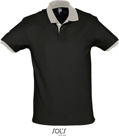 Men's two-tone polo shirt - color black-light gray