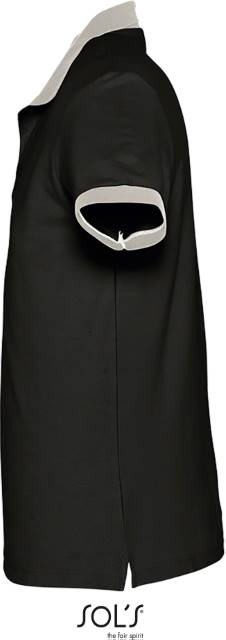 Men's two-tone polo shirt - color black-light gray