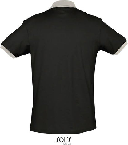 Men's two-tone polo shirt - color black-light gray