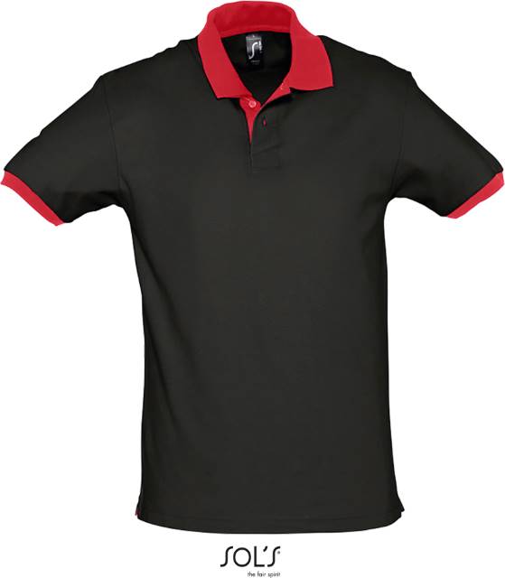 Men's two-tone polo shirt - black-red