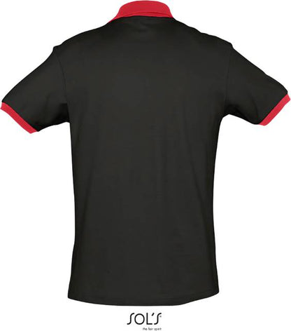 Men's two-tone polo shirt - black-red