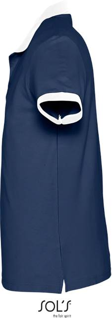 Men's two-tone polo shirt - navy blue-white