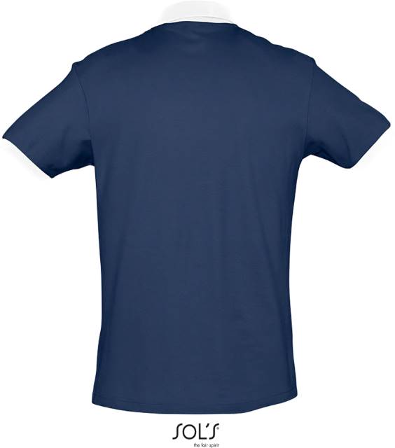 Men's two-tone polo shirt - navy blue-white