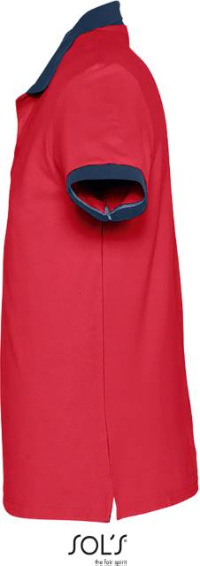 Men's two-tone polo shirt - red-navy blue