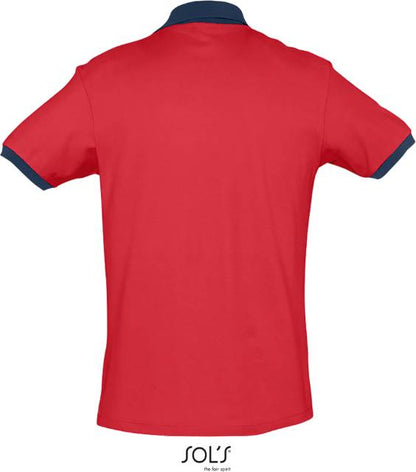 Men's two-tone polo shirt - red-navy blue