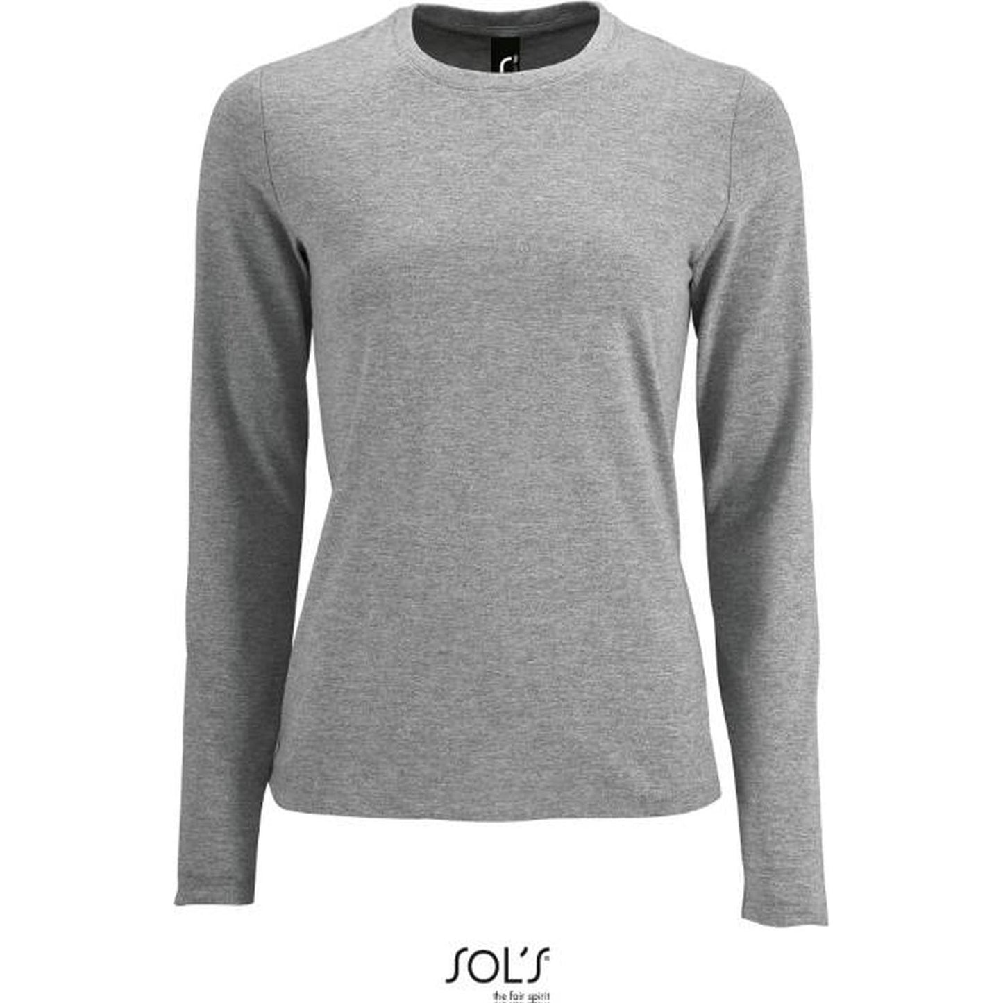 Women's long sleeve blouse - gray melange color, Sol's