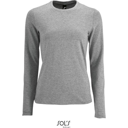 Women's long sleeve blouse - gray melange color, Sol's