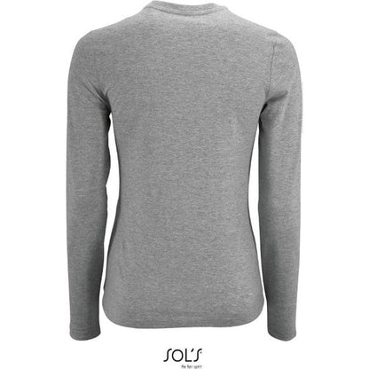 Women's long sleeve blouse - gray melange color, Sol's