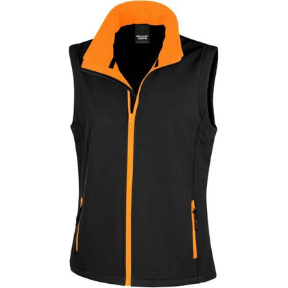 Women's 2-layer softshell vest - color black-orange, model 30.232F