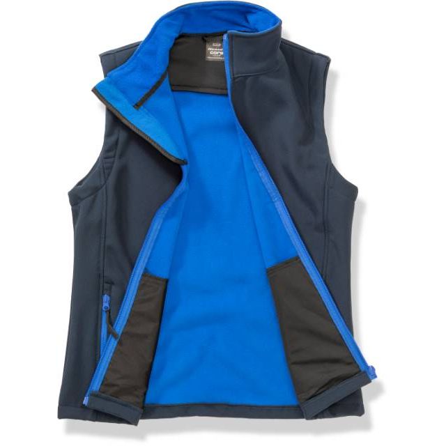 Women's 2-layer softshell vest - color navy-royal blue, model R232F