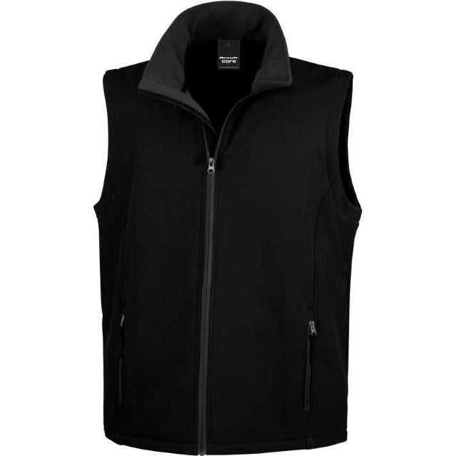 Men's 2-layer softshell vest, color black-black