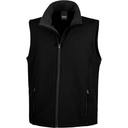 Men's 2-layer softshell vest, color black-black