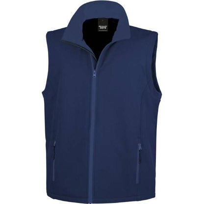 Men's 2-layer softshell vest, color navy blue