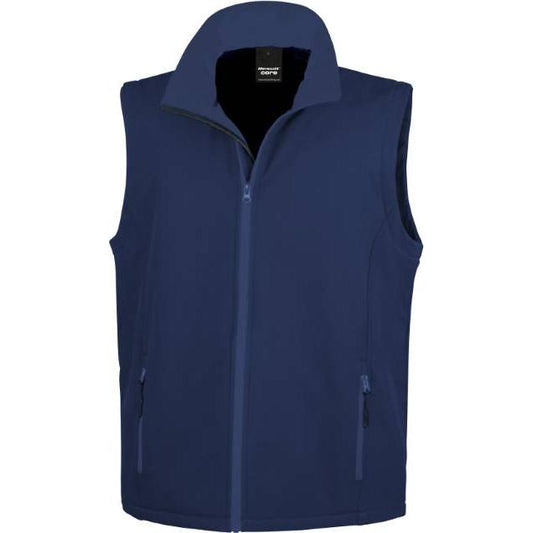Men's 2-layer softshell vest, color navy blue