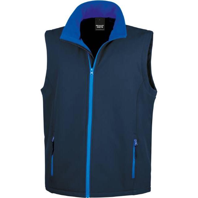 Men's 2-layer softshell vest, color dark royal blue